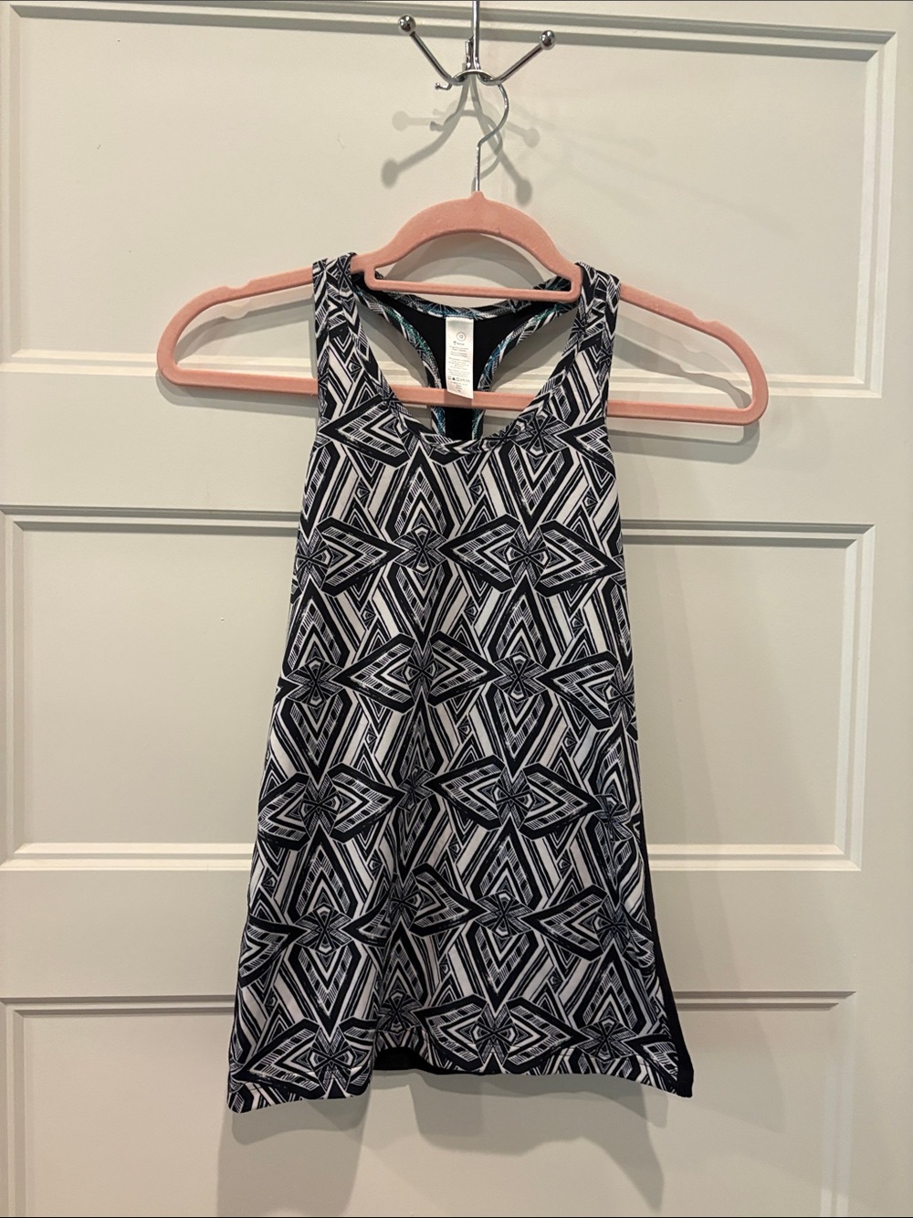 Ivivva Black and White Geometric Racerback Tank